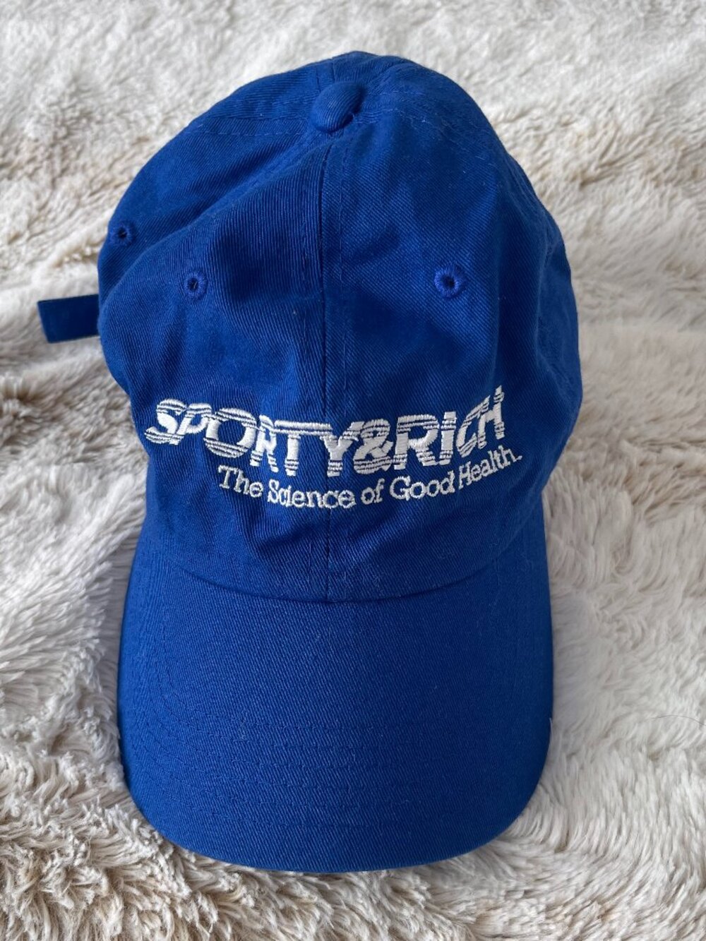 Sporty & Rich Science of Good Health Hat - Royal Blue Unisex Cap - OS